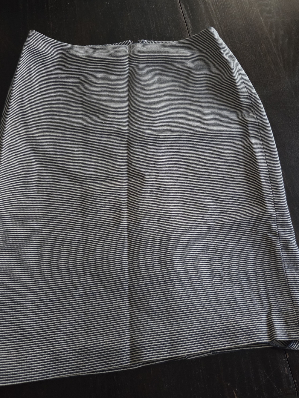 Talbots Black and White Striped Pencil Skirt